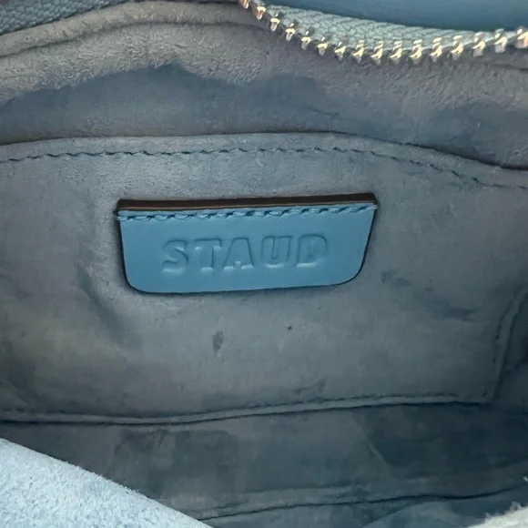 STAUD bean bean clutch in cobalt Blue - Picture 3 of 5